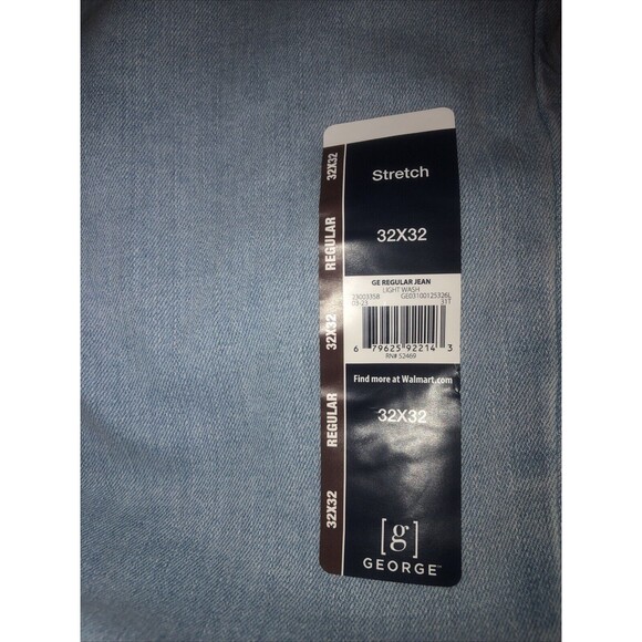 George Men's Regular Jeans Light Wash Blue Size 32 X32 - Picture 7 of 8